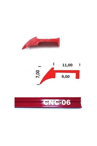 Contacall Cnc Kızak Fitili Puntalı Tip Cnc Contası 5 Metre Kırmızı