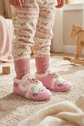 Gezer Unisex Çocuk Bebe Cırtlı Ayarlanabilir Günlük Okul Kreş Panduf Ayakkabı Pembe