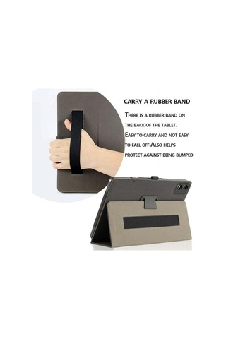 Jeemson Blackview Tab90 Wifi 11" Tablet Kılıfı, Tam Koruma, Çarpıtmaya Dayanıklı, Eldivenli Tutucu Ve Çok Açıklı Stand Özelliği, Siyah Pu Deri