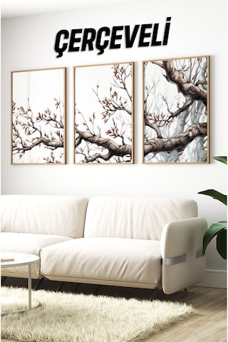 Ahşap Çerçeveli Mdf Tablo Seti Salon Ve Oturma Odası Için Çt3102 23 X 32