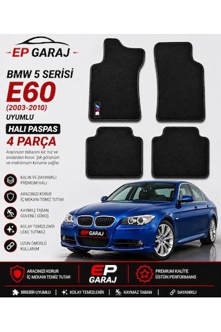 Bmw 5 Serisi E60 2003 2010 Uyumlu Halı Paspas Kalın Tip 4 Parça