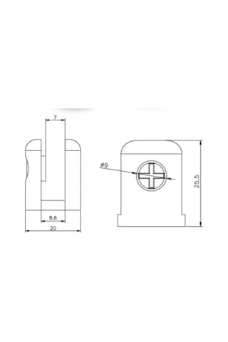 2 Adet Yuvarlak Cam Raf Tutucu Etejer 7 Mm Parlak Krom Metal