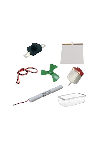 Kutulu 2 İn 1 Dc 3.6v Pil Led Panel Motor Anahtar Pervane Öğrenci Elektrik Devresi Hobi Deney Seti 86178058