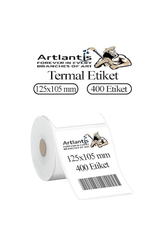 125x105 Mm Barkod Etiketi Yapışkanlı 1 Adet Rulo Etiket Termal Barkot Terazi Etiketi 400 Lü Barkod Yazıcılara Uyumludur 1 Adet