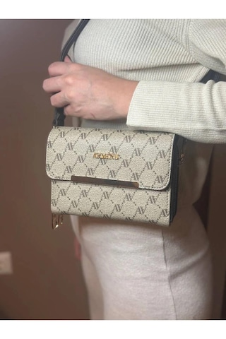 Armine Kadın Yeni Sezon Trend El Ve Omuz Askılı Cüzdan Çanta 381 Vizon Noktalı