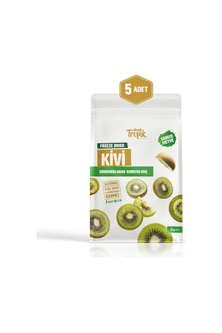 Dondurularak Kurutulmuş Kivi 18 G Freeze Dried Meyve Cipsi Çıtır Meyve Kurusu 5 Adet