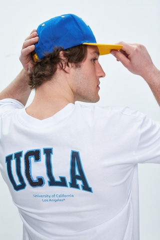 Ucla Sınclaır Beyaz Nakışlı Bisiklet Yaka Baskılı Standard Fit Erkek Tshirt Beyaz