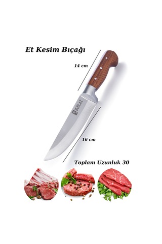 Sürlaz 4lü Ahşap Saplı El Yapımı Bıçak Seti -