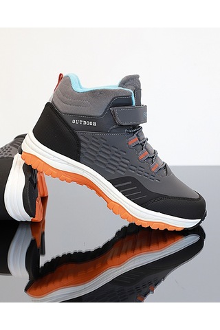 Kidessa 1767 Anatomik Tabanlı Bantlı Çocuk Trekking Spor Bot Gri Çok Renkli
