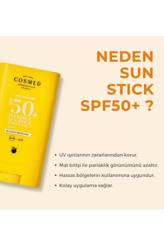 Cosmed Sun Essential Invisible Sun Stick SPF50+ 20 G