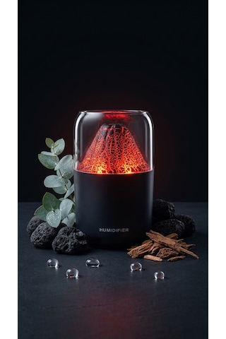 Volkan Efektli Ultra Sessiz LED Işıklı Gece Lambası & Değişen Renk Modlu Ultrasonik Hava Nemlendirici & Aroma Difüzör