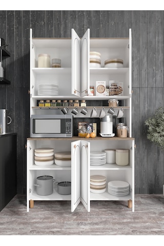 Stella Bohem Tarzda Kahve Köşesi Ceviz, Erzak Dolabı Kiler Dolabı