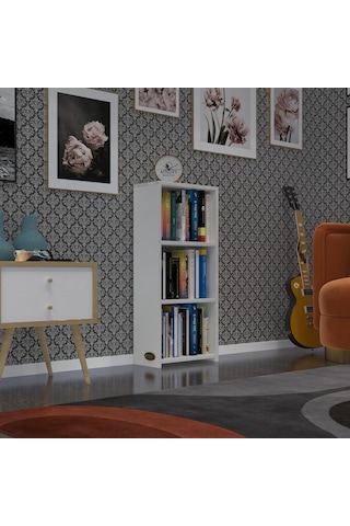 Kenzlife Kitaplık Süper Ga 090 40 19 Byz 3 Katlı Tek Bölme Ofis Mutfak Banyo Dolabı Arkalıksız