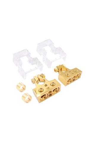 Symbee Otomotiv Pil Başlığı Konektörleri: 0/2/4/8 Awg, 12-48v Uyumlu, Koruyucu Kapaklı, Çinko Alaşımlı Modifiye Başlıklar