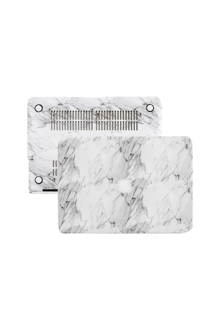 Apple Uyumlu MacBook Air M1 Kılıfı A2337 Uyumlu 13 İnç Premium Deri Kaplama Mermer Desenli Hard Case A2179 A1932