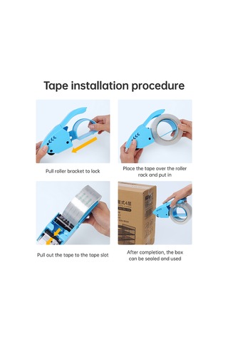 Yuntech01 3332 Modeli 40-48mm Genişliğe Uygun El Tipi Plastik Bant Kesici, Paket Kapama Aleti Mavi 1 Adet