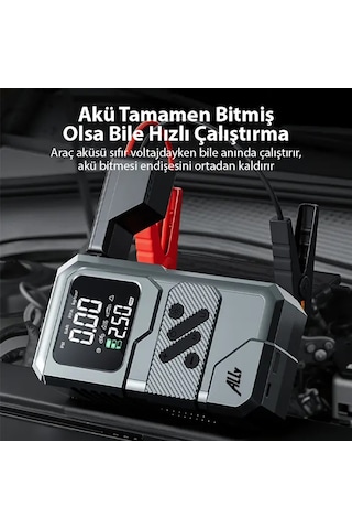 Ally St-9654 Taşınabilir Göstergeli Araç Lastik Şişirme Ve Starter Akü Takviye Seti- 5775