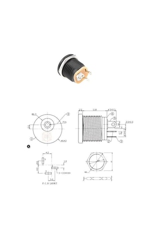 Yuvarlak Dc Jak-jack Somunlu Şase 2.5mm Ic-258-adaptör Fişi