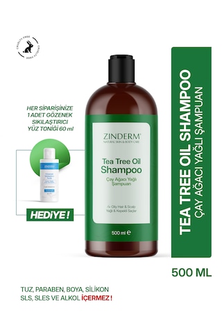 Zinderm Arındırıcı Ve Dengeleyici Tuzsuz Çay Ağacı Şampuanı 500 ML