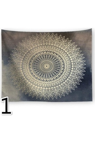 Novahub Degrade Mandala Dijital Baskılı Polyester Goblen, 150x100cm, Ev Ve Piknik Dekorasyonu 1