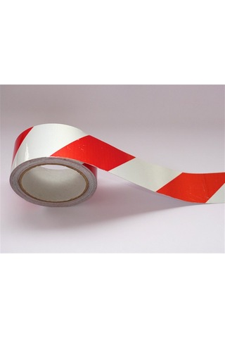 Kırmızı - Beyaz Reflektif Bant, Reflektif Şerit 5 Cm X 10 M (534231996)