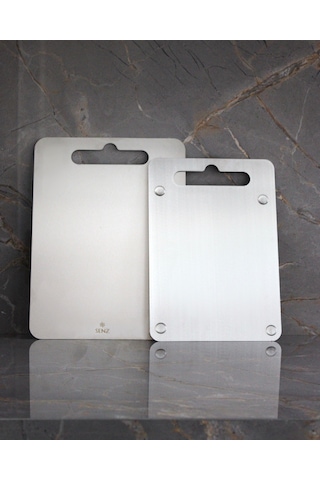 Paslanmaz Çelik Doğrama Tahtası Küçük Boy 20x30 Cm Metalik