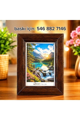 Ahşap Görünümlü Klasik Tasarımlı Masaüstü Fotoğraf Çerçevesi