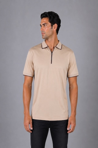 Bisse Bej Çerçeve Polo Yaka Fermuarli T-shirt Ts26y26102 C07