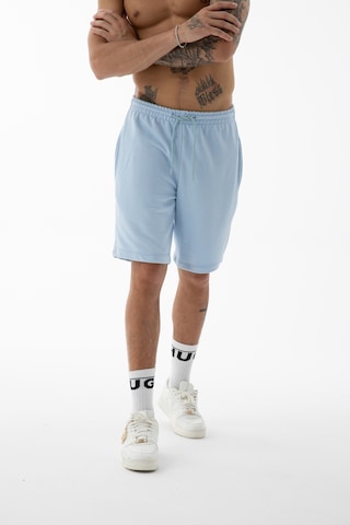 Erkek Açık Mavi Yüksek Kalite Relax-fit Rahat Kesim %100 Pamuk Bağcıklı Siyah Düz Basic Şort Açık Mavi