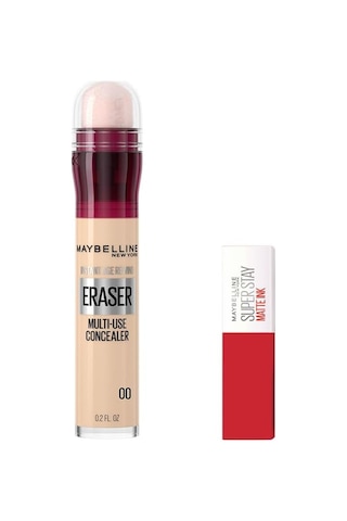 New York Instant Anti Age Eraser Kapatıcı 00 Ivory & Mini Super Stay Matte Ink Likit Mat Ruj 20 Pioneer Makyaj Seti Belirtilmemiş