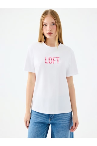 Box Fit Kadın Tshirt K.kol Beyaz