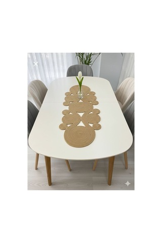 Jüt, Hasır,sarmal Model, Dekoratif Masa Örtüsü, Runner 40x110 Cm, Sehpa Örtüsü, Bohem Tarzı Hasır Hasır