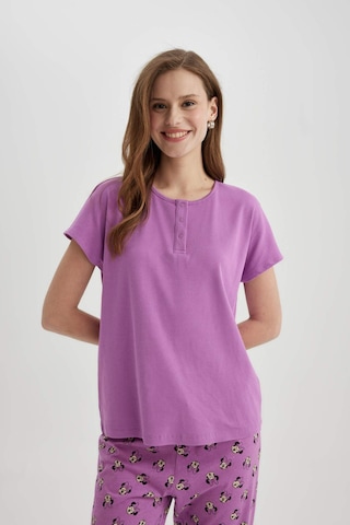 DeFacto Regular Fit Bisiklet Yaka Kısa Kollu Casual Pijama Üstü-Fall in Love Z5331AZ24SPPR489