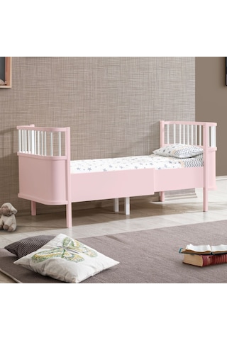 Mdf Beşik 130x90 Trend Büyüyen Beşik Pembe + 1 Comfort Yatak Pembe