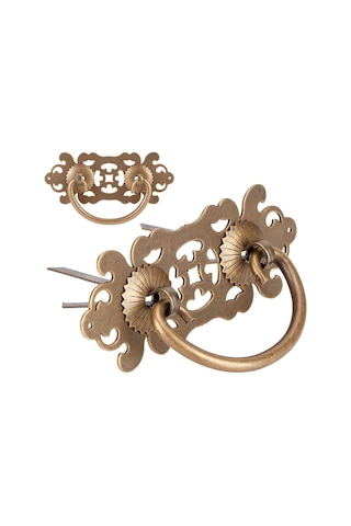 2 Adet Oymalı Bakır Kulp Kitaplık Dolap Çekmece Aksesuarı Huiliang