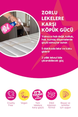 Mucizevi Köpüklü Halı Koltuk & Döşeme Leke Çıkarıcı Vegan 500 Ml Vegan Formül