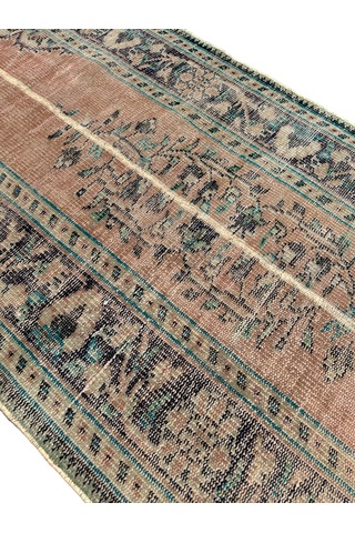 Patchwork Eskitme Halı 90x280 Turuncu %100 Yün Vintage Yolluk Turuncu