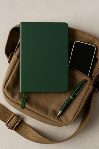 Fark Tanıtım Çizgisiz Not Defteri, Yeşil Deri Kapaklı Defter, 128 Yaprak A5 Defter, Ofis Ve Kırtasiye 14cm X 21 C