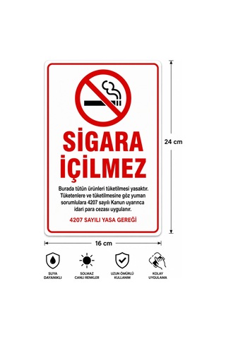 Folyo Baskı Sigara İçilmez Para Cezası 16x24 Cm