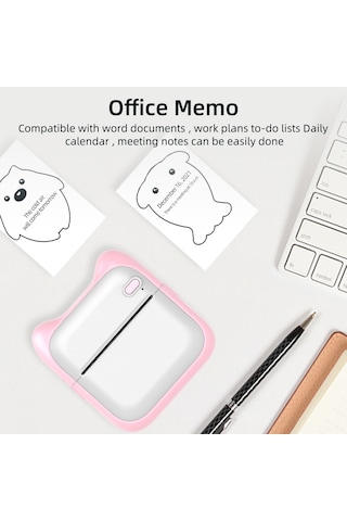 Tenfowee A31 Mini El Tipi Termal Yazıcı, Bluetooth İle Fotoğraf-not-liste Baskısı, 6 Adet 57x25mm Kağıt, Dahili Pil, Pembe