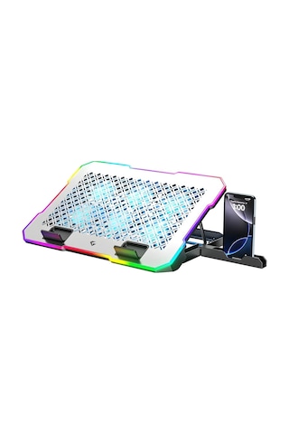 Laptop Soğutma Standı 5 Kademeli Rgb Gaming Notebook Soğutucu, 9-17.3 İnç Uyumlu, 6 Fanlı Sessiz Profesyonel Soğutma Standı