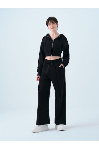 LOFT Crop Kadın Sweatshirt Lf2039222 Q1.v1 Siyah
