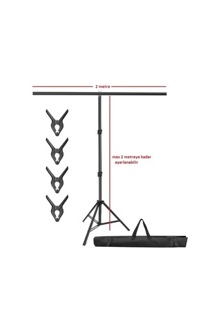 2x2 Metre T Arka Plan Destek Seti, Fon Standı Stüdyo, Fotoğraf, Video, Açılış,doğum Günü İçin Demir Tag,tek Ayaklı Fon Standı
