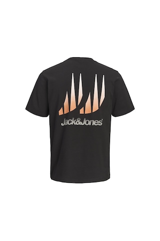 Jack & Jones Büyük Beden Sirt Baskili Regular Fit Tisört - Echo - 12308024 Siyah