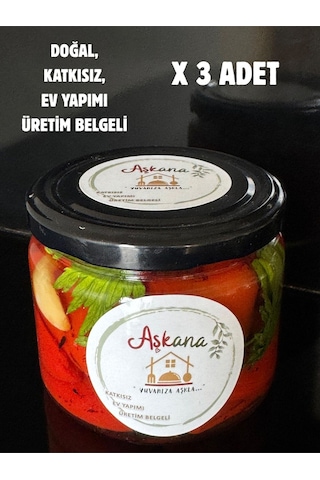 Közlenmiş Kapya Biber 300g X 3 Adet - Ev Yapımı Katkısız Köz Biber Konservesi Üçlü Set