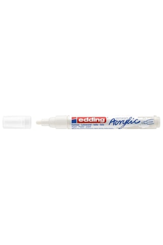 Edding 5100 Akrilik Markör Orta - Beyaz - 1 Su Geçirmez Akrilik Markör - Yuvarlak Uçlu 2-3 Mm