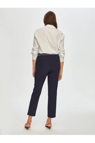 Faik Sönmez Arka Kemeri Lastikli Slim Fit Kadın Pantolon 00088 Lacivert