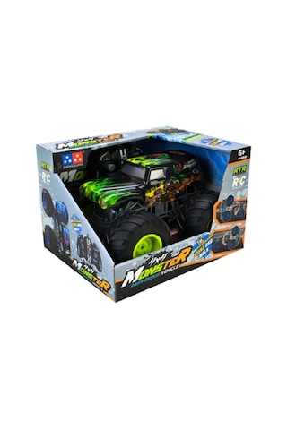 Suda Karada Gidebilen Takla Atan Kumandalı Sarjlı Işıklı Monster Trucks 4x4 25 Cm 8 Km Hız Yeşil
