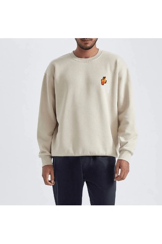 Unisex Oversize No7 Sweatshirt Taş