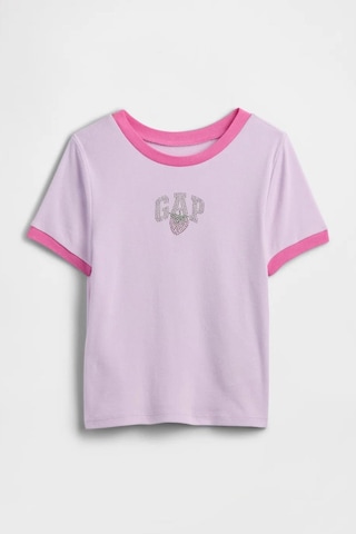 Gap Kız Çocuk Ringer Grafik Baskılı Lila T-shirt-14925
